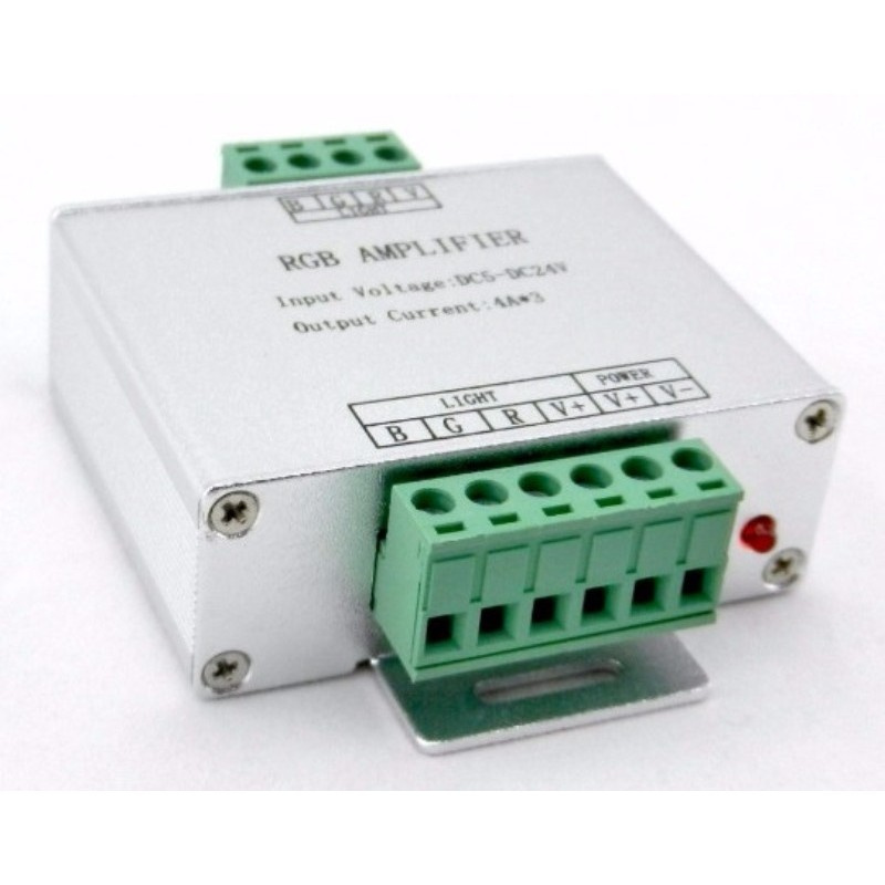 Amplificator pentru driver LED RGB 144W (12V DC)/288W (24V DC), 4Ax3canale, deLux