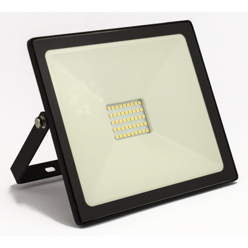 Proiector cu LED SLIM series negru 30W, 2400lm, IP65, 4000K, 45xSMD2835, deLux