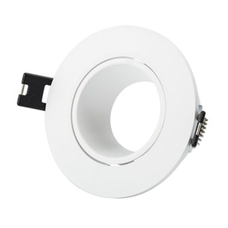 Spot plastic mobil incastrat rotund alb pentru LED - fara sursa si dulie, delux
