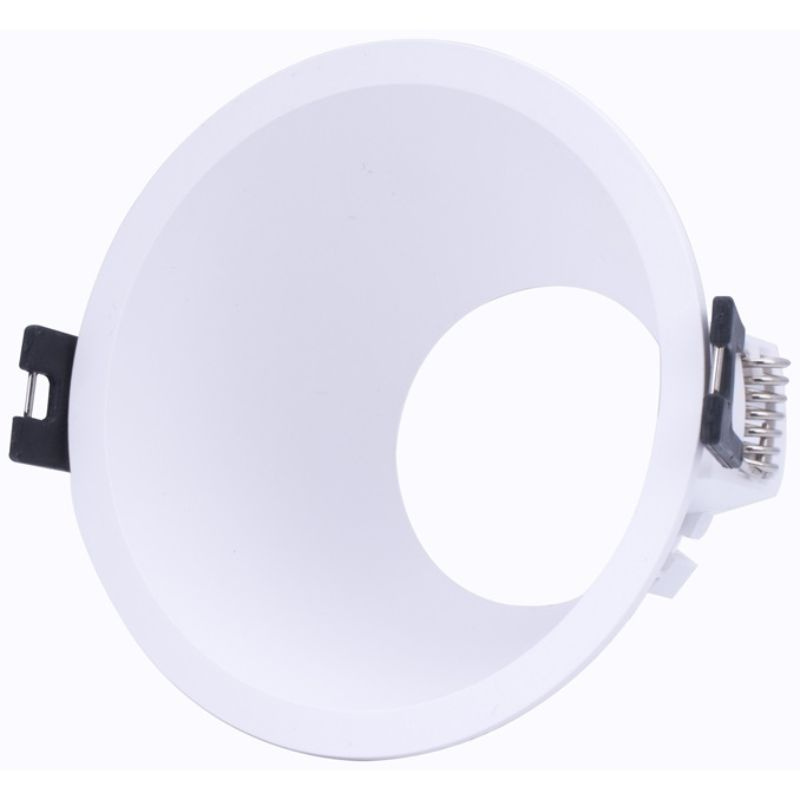 Spot plastic fix incastrat rotund alb pentru LED - fara sursa si dulie, deLux