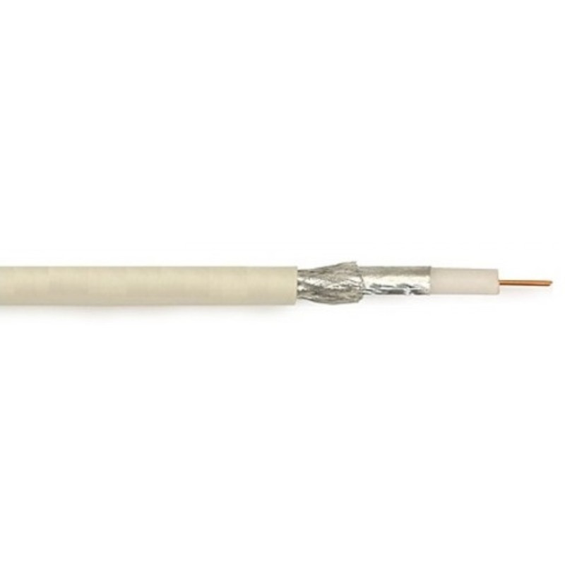 Cablu coaxial RG 6 extrudat alb (100)
