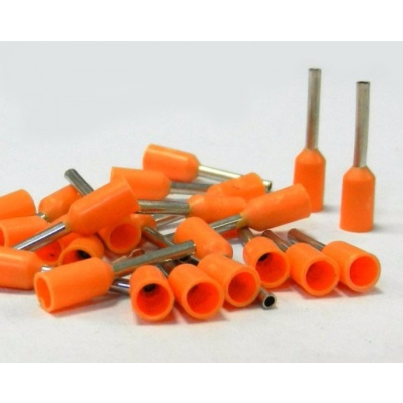 Tub de capat izolat, tip=E0508 portocaliu, pentru cablu d=0,5mm2, STILO