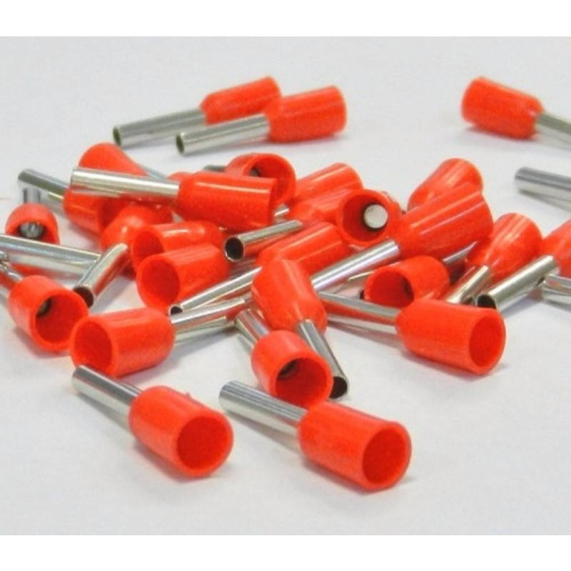 Tub de capat izolat, tip=E1508 rosu, pentru cablu d=1,5mm2, STILO